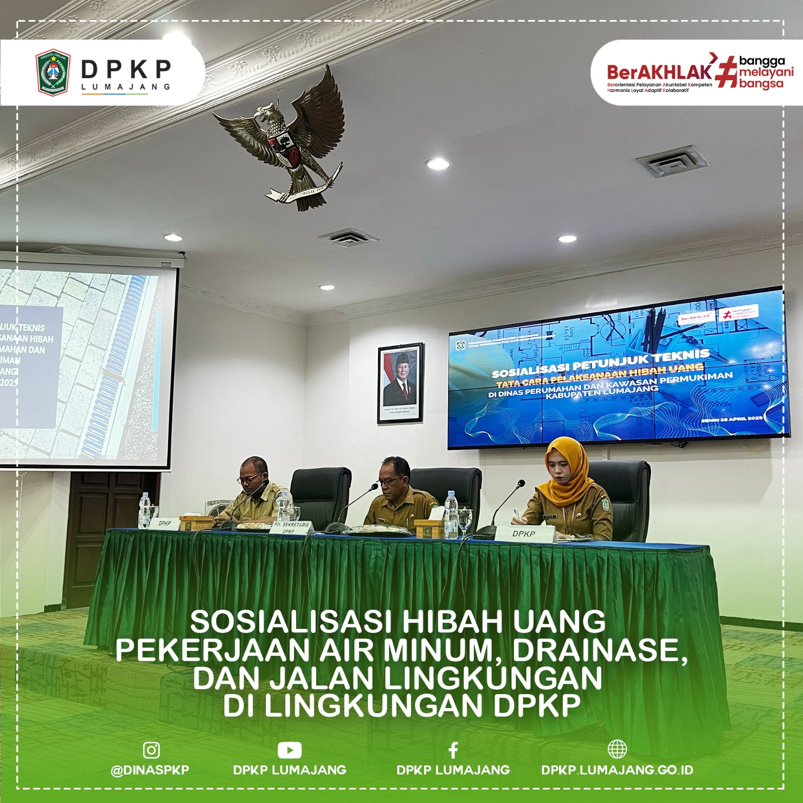 sosialisasi hibah uang pekerjaan air minum, drainase, dan jalan lingkungan di lingkup DPKP