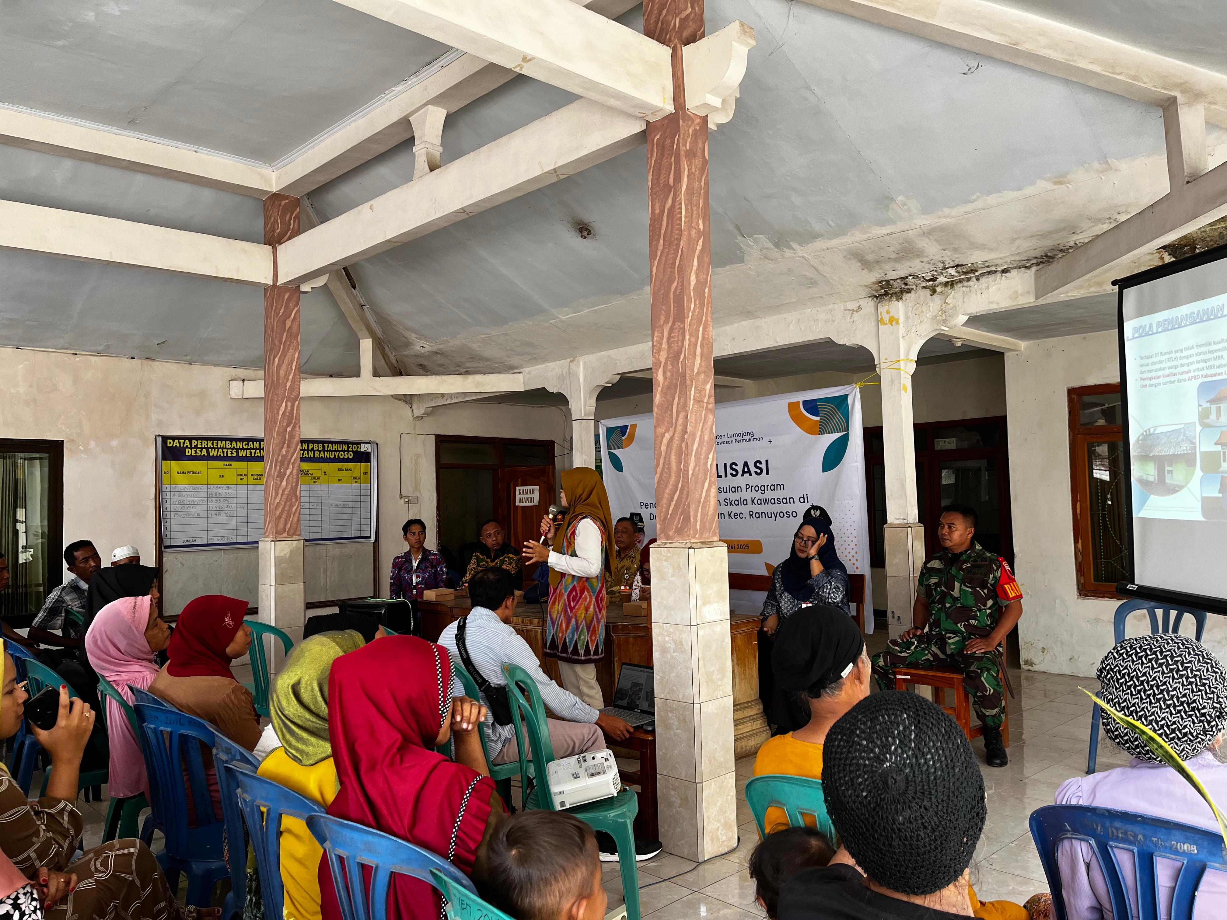 Sosialisasi Program Pengentasan Kumuh Skala Kawasan Desa Wates Wetan Kecamatan Ranuyoso