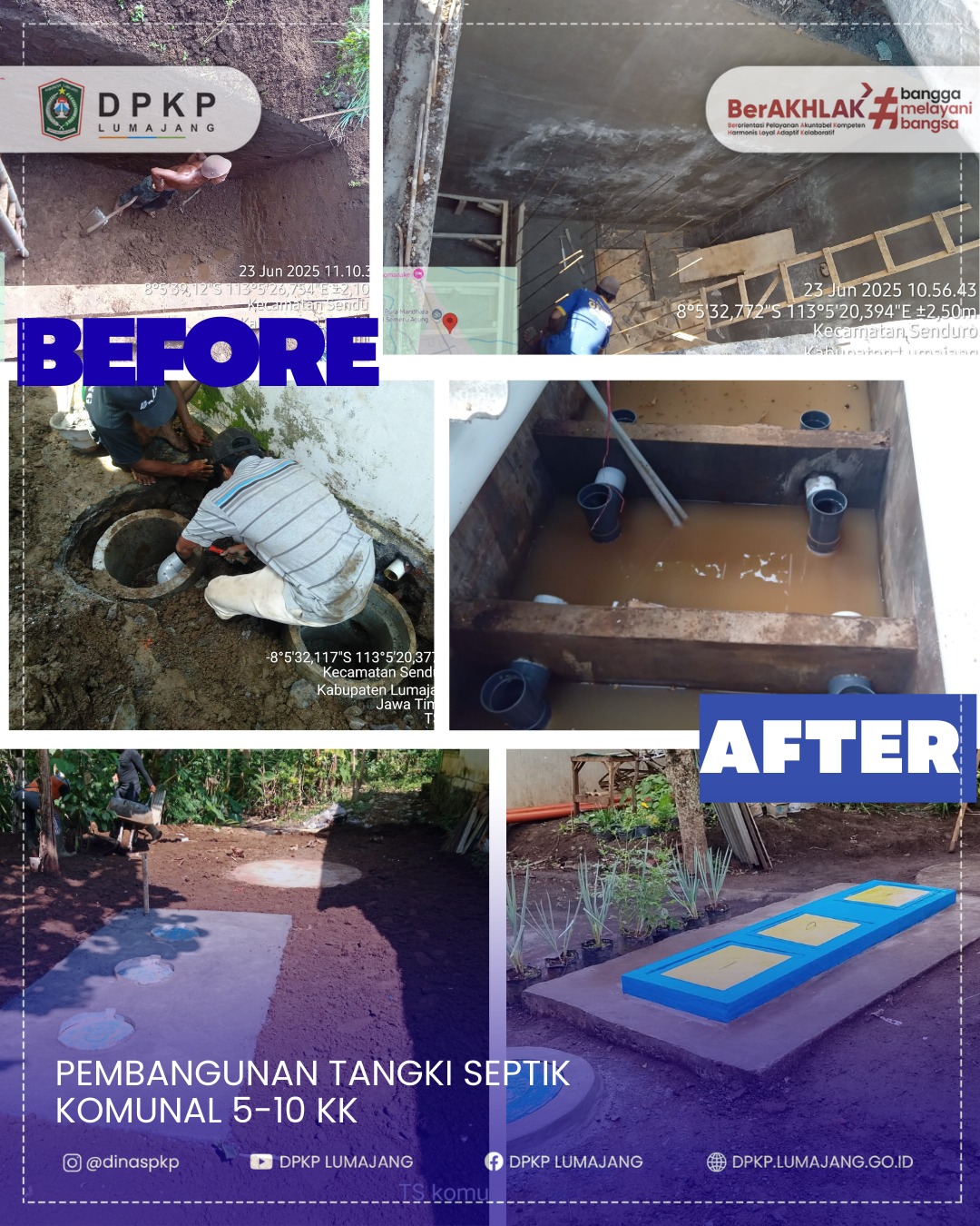 pembangunan Infrastruktur sanitasi melalui program DAK Tematik Pengentasan Permukiman Kumuh Terpadu (PPKT) Bidang Sanitasi Tahun Anggaran 2025 di Desa Senduro Kecamatan Senduro
