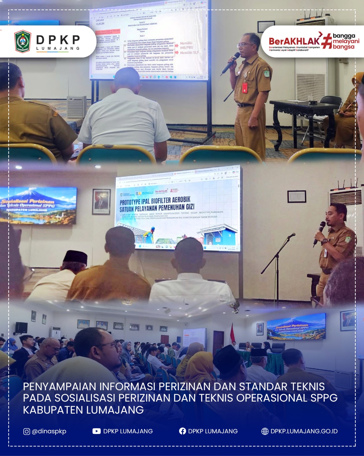 Penyampaian Informasi Perizinan dan standart Teknis pada Sosialisasi Perizinan dan Teknis Operasional SPPG Kabupaten Lumajang